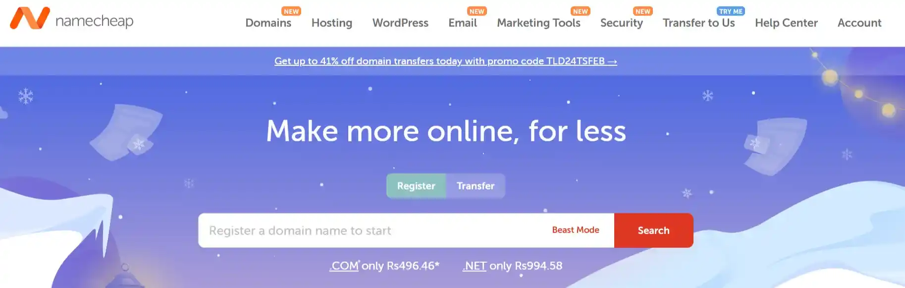 web hosting company  Namecheap
