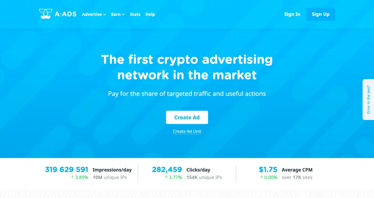 a ads first crypto advertising network a ads first crypto advertising network